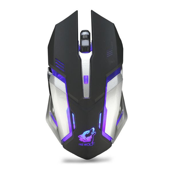 Original KOSTENLOSE WOLF X7 Wireless Gaming Mäuse 7 Farben LED-Hintergrundbeleuchtung 2,4 GHz optische Gaming-Maus für Windows XP/Vista/7/8/10/OSX mit Einzelhandelsbox DHL