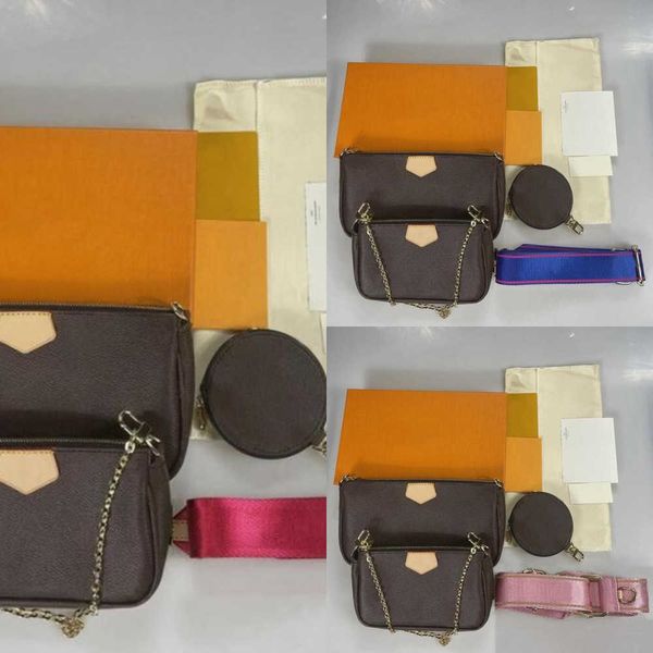 

sale 3 piece set multicolored shoulder straps designer bag women crossbody bag genuine leather luxury handbag purses designers lady tote dw9