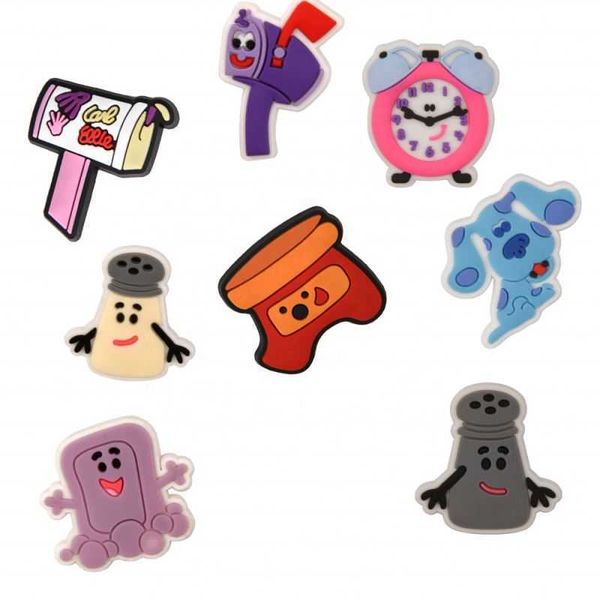 

9pcs set new product cartoon shoes charm for clog shoes, White;pink