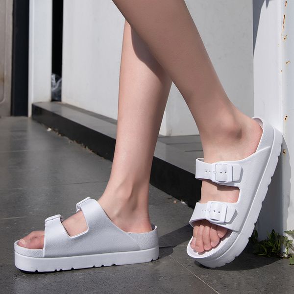 

2022 summer women's slippers indoor home bathroom non-slip loafers flat outdoor garden shoes beach sandals flip-flops, Black