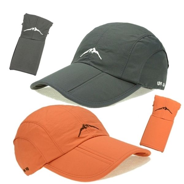 

waterproof outdoor sport baseball cap spring summer quick drying hat breathable cap foldable cycling hat sun protection 220705, Blue;gray