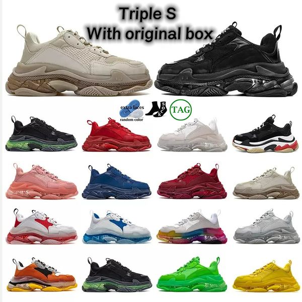 

2022 triple s designer casual shoes men women platform sneakers black white grey red pink blue green royal oreo mens trainers jogging walkin