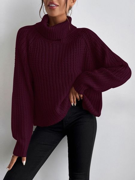 

turtleneck raglan sleeve sweater h8rl#, White;black