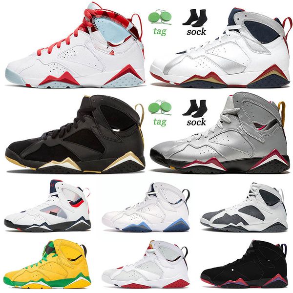 

7 7s jumpman basketball shoes reflective of a champion z mist fadeaway bordeaux hare oregon ducks womens sneakers mens trainers size 13, White;red