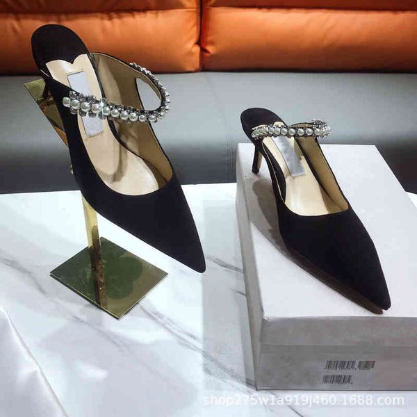 

sandals summer baotou diamond flat slippers with frosted for women, Black