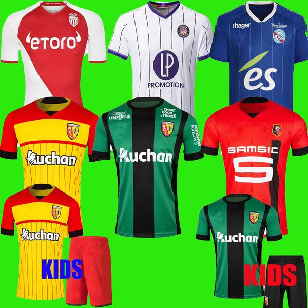 

22 23 rc lens maillot de foot soccer jersey saint barbe special black seko fofana kakuta 2021 2022 child football shirt men kids kit set enf, Black;yellow