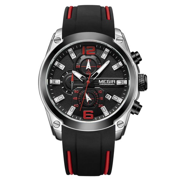 

megir watch multi-function timing calendar sports watch men's watch 2063 gift s2, Slivery;brown