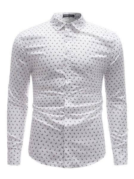 

men allover paisley print shirt u9yh#, White;black