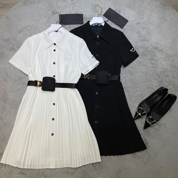 

office casual dresses for women a line short sleeves knee length black white dresses 2022 spring summer party designer female clothes, Black;gray