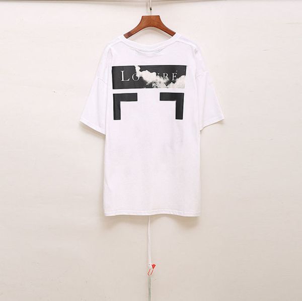 

loose mens summer t shirts fashion tees designers offs brands man women casual t-shirt luxury clothing letter arrow black white tshirts str, White;black