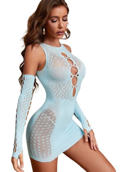 

cut out bodycon dress with 1pair oversleeves z0e2#, Black;red