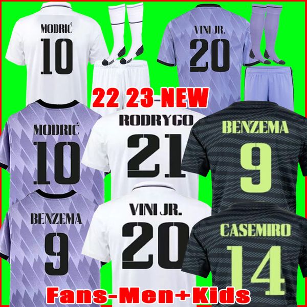 

22 23 benzema finals soccer jerseys 21 22 23 football shirt real madrids camavinga alaba modric valverde fourth camiseta men kids 2021 2022, Black;yellow