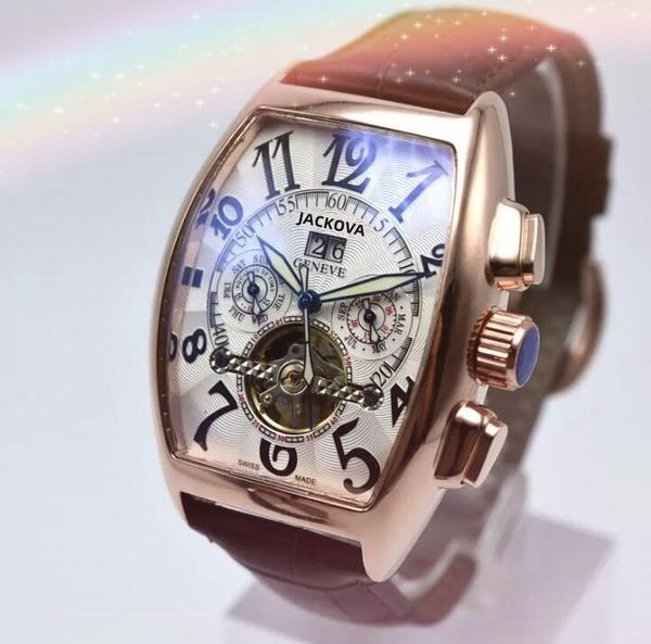 À venda 2022 Mens genuínos relógios de cinto de couro 45 mm de movimento mecânico automático esportes de vento próprio super vestido ou vestido orologio di lusso relógio de pulso