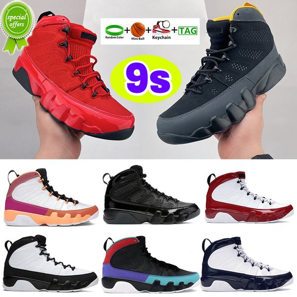 

fashion chile red 9 9s basketball shoes change the world dark charcoal dream it designer men sneakers og space jam university blue bred, Black
