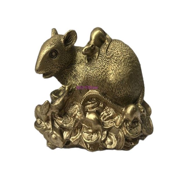 

chinese bronze decoration statue of a money mouse statue, Black