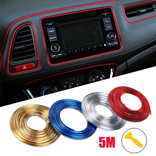 5m de moldagem de carro decoração flexible tiras interior molduras auto capa de carro guarnição porta de painel edificado carro-styling universal