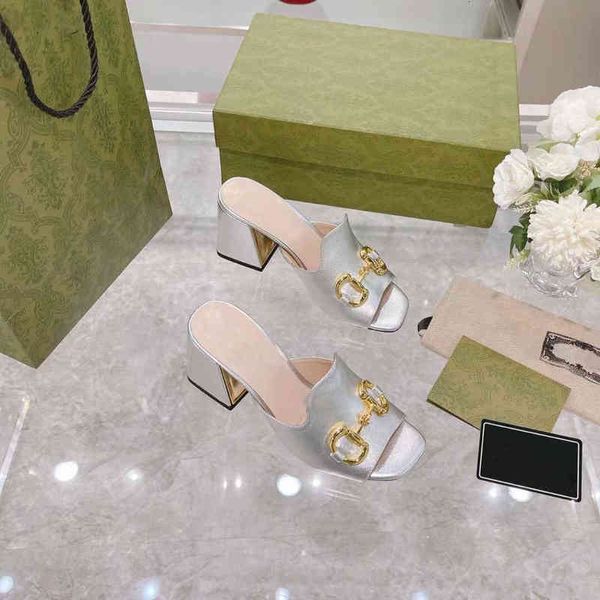 

designer women sandals horsebit gold-toned high heels fashion square toe sl, Black