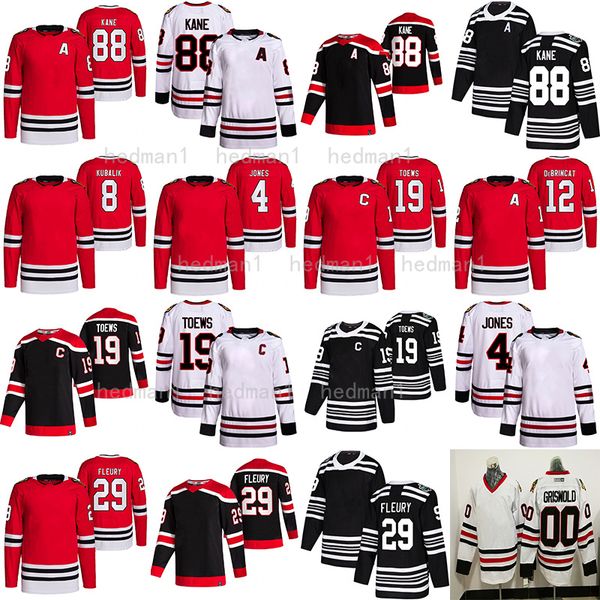 

in stock hockey jerseys 88 patrick kane 00 griswold 19 jonathan toews 2 duncan keith 12 alex debrincat 29 marc andre fleury 4 jones 8# kubal, Black;red