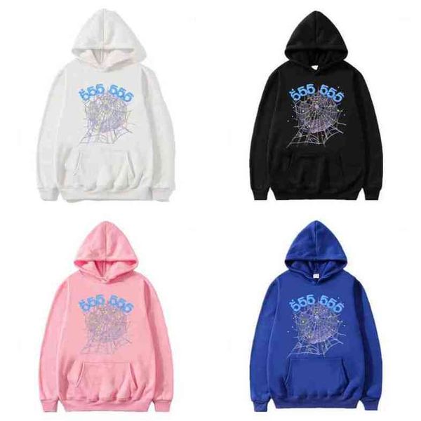 

designer sp5der young thug 555555 angel spider hoodie men women spider web pattern sweatshirt sweater hooded 222ss, Black