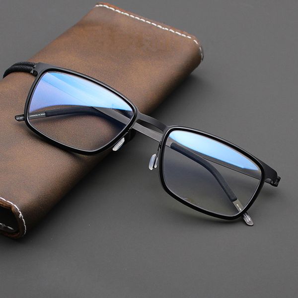 

denmark brand ultralight rectangle glasses frame for men titanium full rim optical myopia eyeglasses women korean screwless prescription rea, Silver