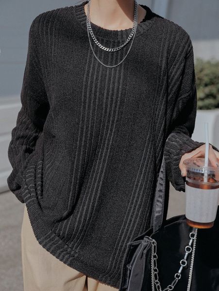 

dazy ribbed knit drop shoulder tee 71pg#, White