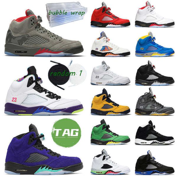 

jumpman 5 men basketball shoes 5s camo 3 sail white cement oregon international flight mens trainer sports sneakers, Black