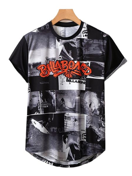 

men random figure & letter graphic tee p8ko#, White;black