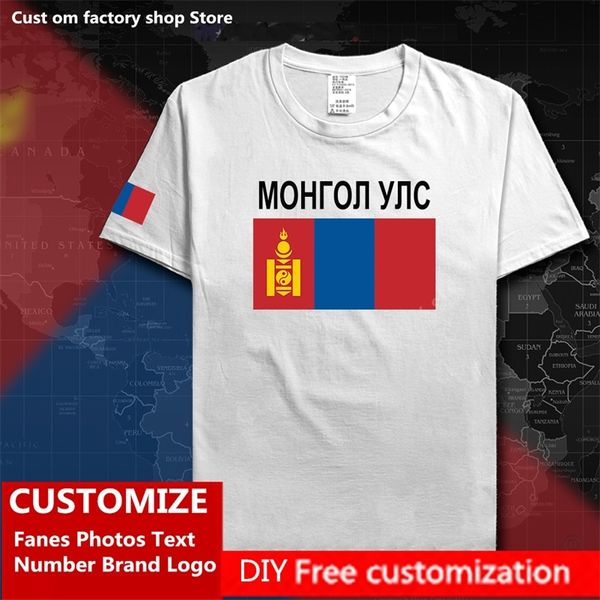 Mongolia Country Bandle Tir shirt Diy Custom Jersey Fã Número Número da marca Cotton T Camisetas homens Mulheres Loose Casual Camiseta 220616