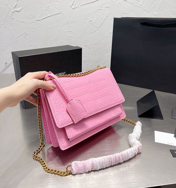 

designer sunset bag classic caviar chain women shoulder bags chain handbag 24cm