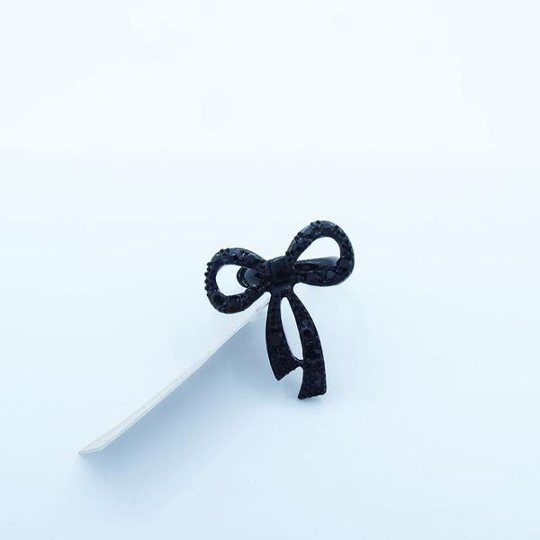 

with side stones black bowknot ring can produce customized accessories wholesale and retail jewelry euramerican style, Silver