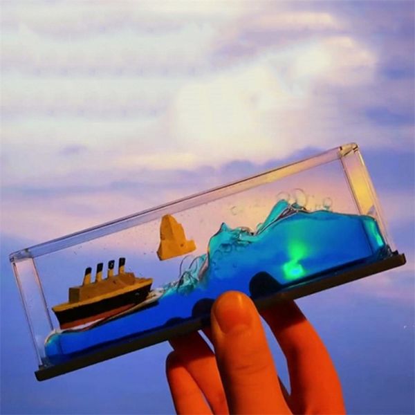 

cruise ship fluid drift bottle deskornament gift birthday gift deskdecompression decoration car ornament couple gift