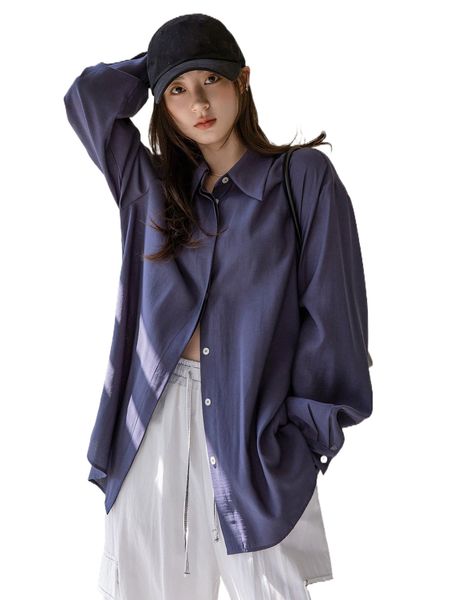 

dazy-less solid drop shoulder blouse u3hu#, White