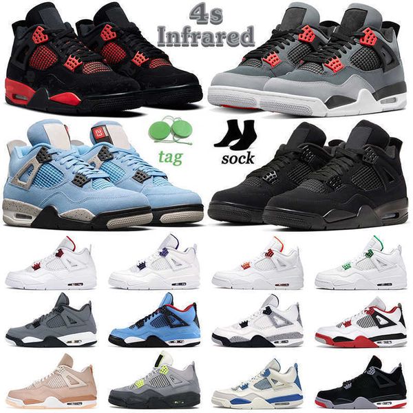 

4 4s jumpman basketball shoes for men women infrared fire red thunder black cat bred motosports university blue white oreo mens trainers