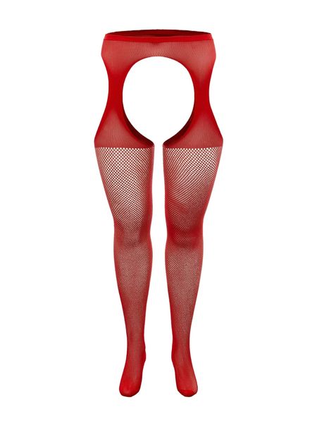 

plus plain hollow out cut-out fishnet tights g7op#, Black;white