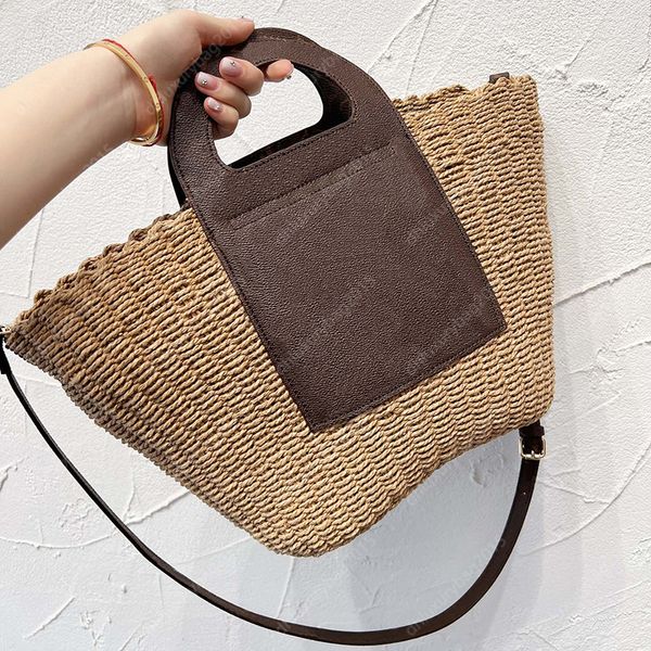 

summer straw bag bucket leather rattan handbags wicker woven tote beach crossbody wallet shoulder bags holiday travel large capacity purse