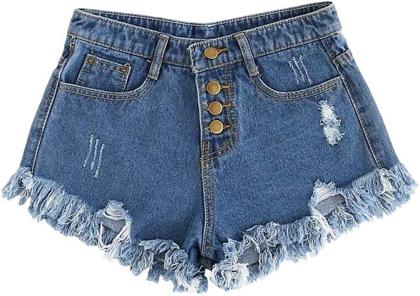 

women's ripped jean shorts frayed distressed denim shorts i65t#, White;black