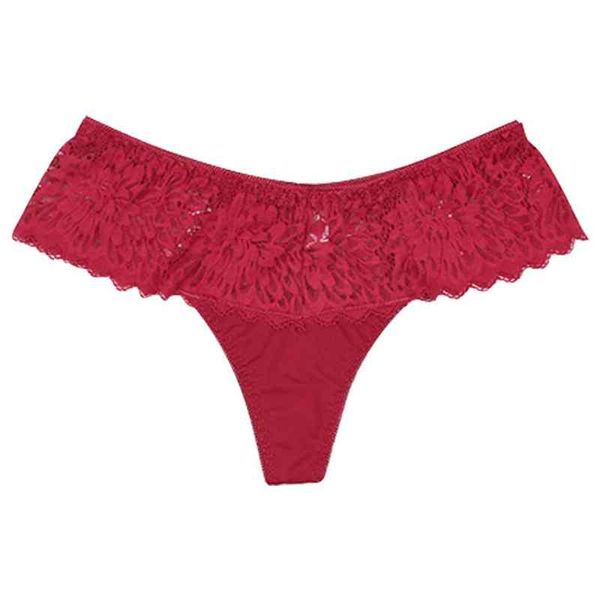 

thong panties women's lace stitching milk silk hollow underwear women low-waist seamless t pants women's briefs w220324, Red;black