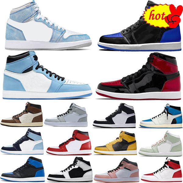 

2022 basketball shoes university blue 1 high og 1s grey fog black white shadow college dark forbidden unc gray chicago men's and women&