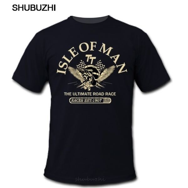 

isle of man tt races the ultimate road race est1907 skull helmet t-shirt cotton tshirt men summer fashion t-shirt euro size 220408, White;black