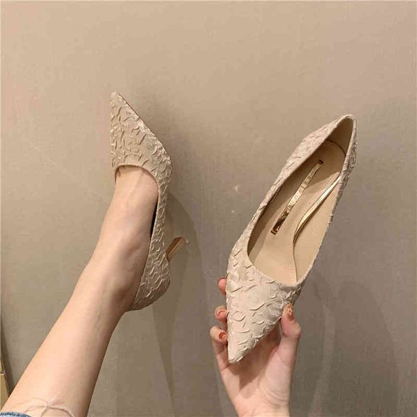 

sandals small fragrance style thin heel pointed high heels women's spring versatile girls' shallow mouth single shoes d1rx, Black