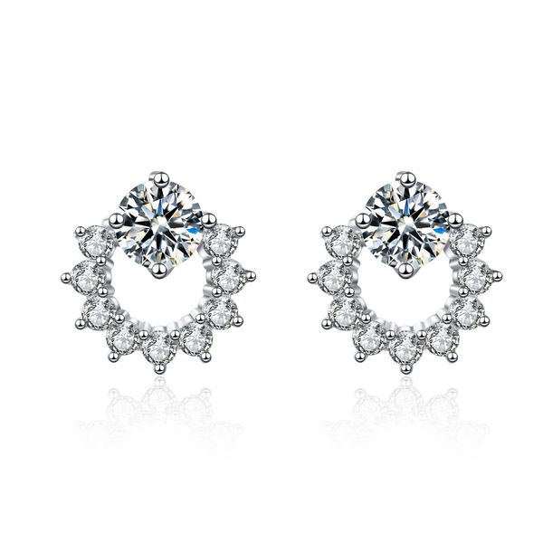 

sunflower four claw high-grade aaa zircon earrings charms quick masson, Golden