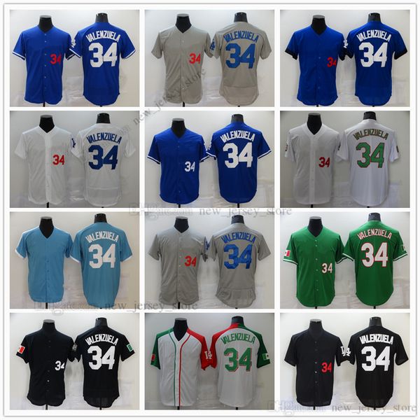 Movie College Baseball usa camisetas cosidas 34 FernandoValenzuela Slap All Stitched Number Name Away Transpirable Sport Sale High Quality