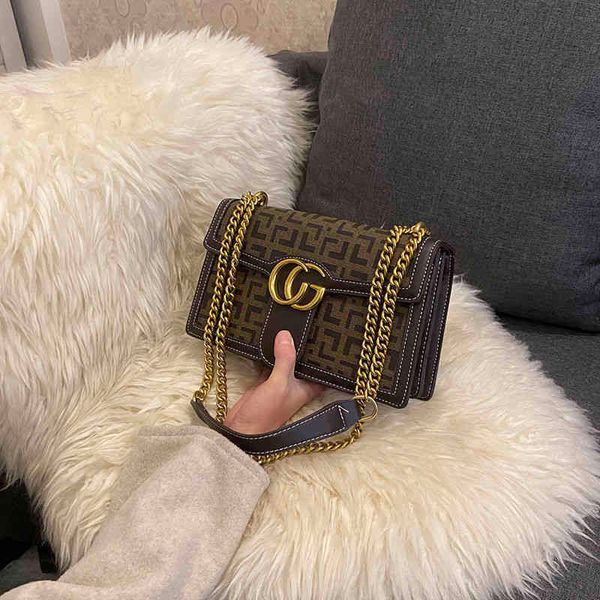 

55% off online sale wholesale double chain single shoulder ins fire high tide net red old flower versatile bag