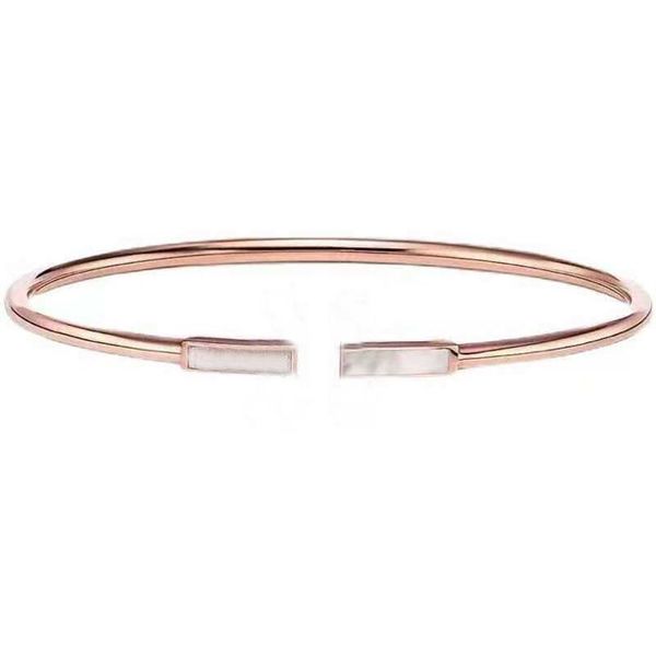 

classic fashion 925 silver bangle double opening t letter love bracelet luxury mother-of-pearl inlaid exquisite gift box 2022235h, Golden;silver