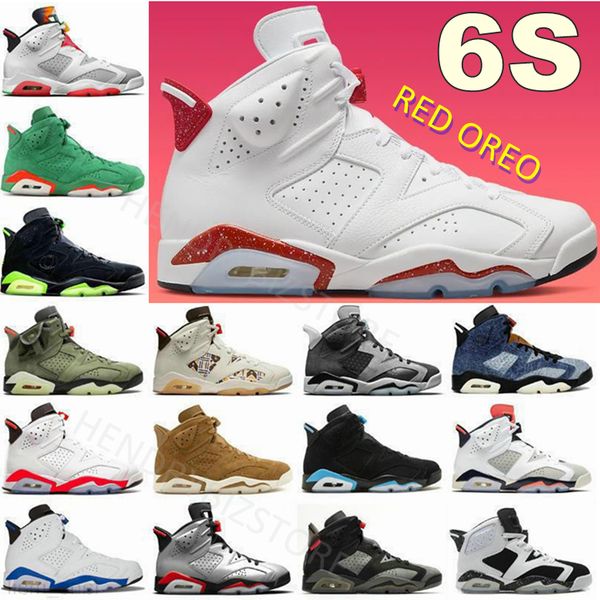 6s Red Oreo Universidade Branca Menções Black Menções Sapatos de Basquete 6 Jumpmen Georgetown UNC Home Bordeaux Midnight Navy Sapphire Sneakers