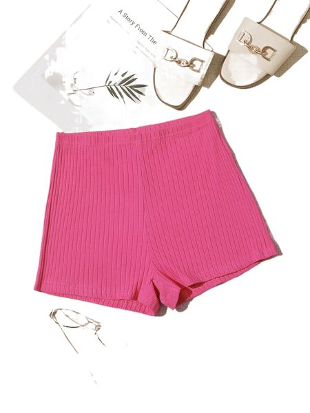 

ribbed mid-rise shorts h6ou#, White;black