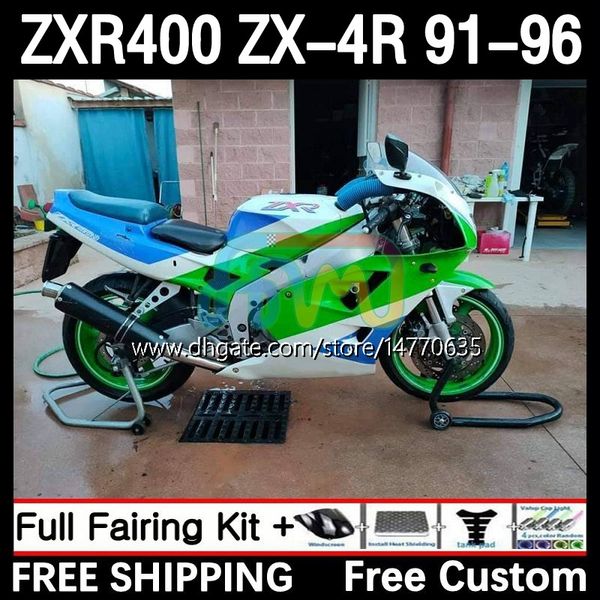 Carrozzeria per KAWASAKI NINJA ZXR 400 CC ZX4R ZXR400 ZX-4R 91 92 93 94 95 96 12DH.191 Carrozzeria ZX 4R ZXR-400 1991 1992 1993 1994 1995 1996 400CC 91-96 Kit carenatura OEM verde fabbrica