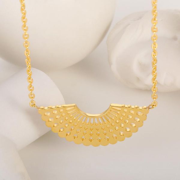 Подвесные ожерелья Золотое цвет павлин хвост ожерелье Женщины ювелирные изделия вентиляторы перья подвески из нержавеющей стали коллиер.