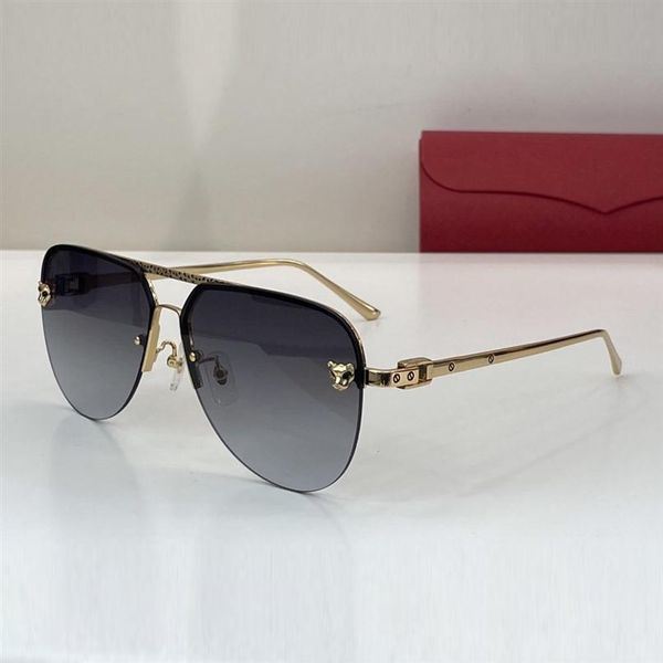 

gold cartir man pilot sunglasses women fashion eyewear leopard head polarized sunglase anti blue light uv lens coating metal frame282u, White;black