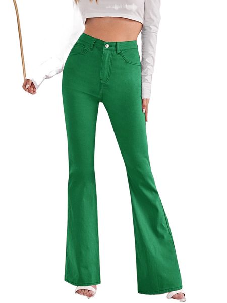 

neon red high waist flared jeans y5ow#, Blue